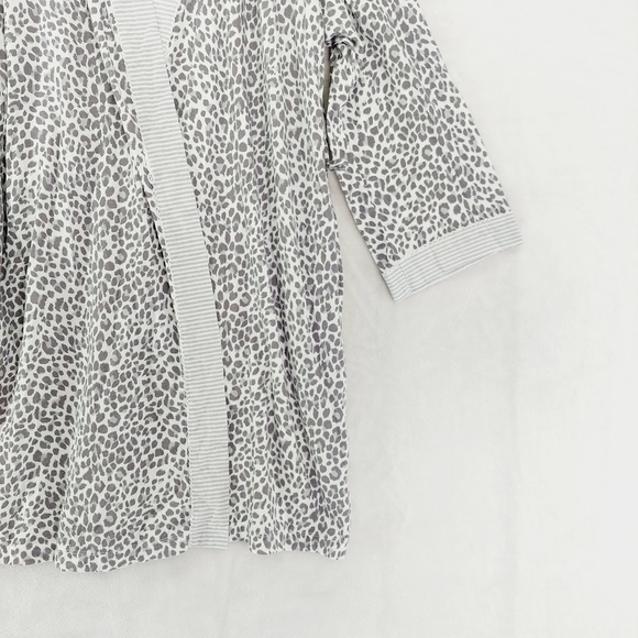 Midnight by Carole Hochman Cotton Leopard Print Gray Casual Robe P6593 - Picture 3 of 7